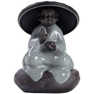 Buddha Gift Little Zen Monk Hat Strainer Ceramic Tea Accessories Figurine Home Decoration