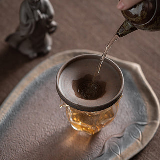 Buddha Gift Little Brown Monk Hat Strainer Ceramic Tea Accessories Figurine Zen Home Desk Decoration