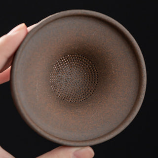 Buddha Gift Little Brown Monk Hat Strainer Ceramic Tea Accessories Figurine Zen Home Desk Decoration