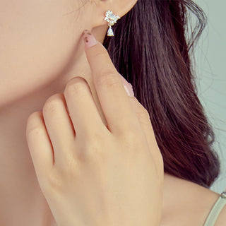 Buddha Gift Hetian Jade 925 Sterling Silver Cubic Zirconia Pearl Abundance Earrings