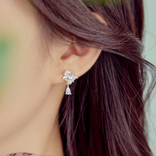 Buddha Gift Hetian Jade 925 Sterling Silver Cubic Zirconia Pearl Abundance Earrings