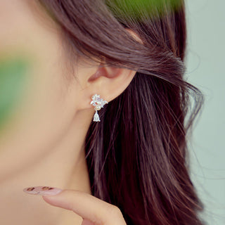 Buddha Gift Hetian Jade 925 Sterling Silver Cubic Zirconia Pearl Abundance Earrings