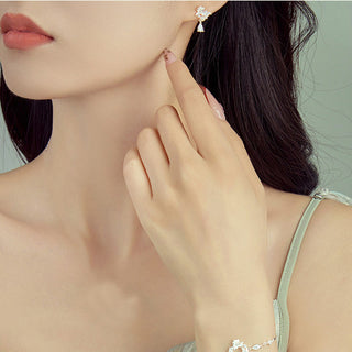 Buddha Gift Hetian Jade 925 Sterling Silver Cubic Zirconia Pearl Abundance Earrings