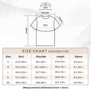 Buddha Gift Circular Om Mani Padme Hum Eight Auspicious Symbols Cotton Tee T-shirt