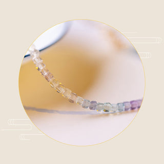 Buddha Gift 2.5mm Fluorite Ultra-thin Beads 14k Gold Plated Copper Heart Power Bracelet