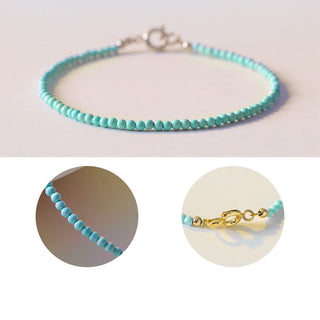 Buddha Gift 2mm Turquoise Ultra-thin Beads 14k Gold Plated Copper Wisdom Bracelet