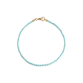 Buddha Gift 2mm Turquoise Ultra-thin Beads 14k Gold Plated Copper Wisdom Bracelet