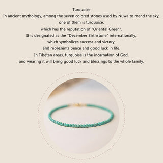 Buddha Gift 2mm Turquoise Ultra-thin Beads 14k Gold Plated Copper Wisdom Bracelet