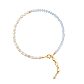 Buddha Gift 2mm Turquoise Pearl Ultra-thin Beads 14k Gold Plated Copper Wisdom Bracelet
