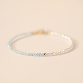 Buddha Gift 2mm Turquoise Pearl Ultra-thin Beads 14k Gold Plated Copper Wisdom Bracelet