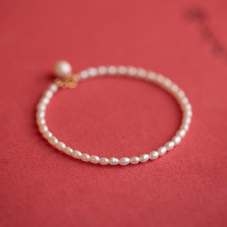 Buddha Gift 2mm Natural Pearl Ultra-thin Beads 14k Gold Plated Copper Wisdom Bracelet