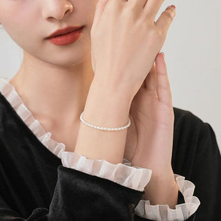 Buddha Gift 2mm Natural Pearl Ultra-thin Beads 14k Gold Plated Copper Wisdom Bracelet