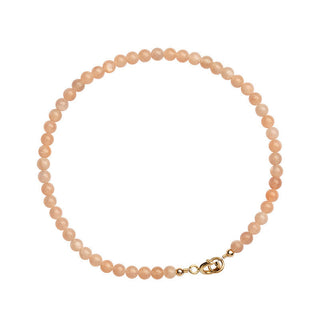 Buddha Gift 3mm Sun Stone Ultra-thin Beads 14k Gold Plated Copper Wealth Bracelet