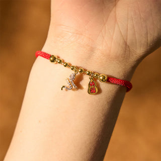 Buddha Gift Handmade Red String Fu Character Year Of The Snake Protection Braided Bracelet
