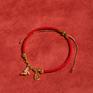 Buddha Gift Handmade Red String Fu Character Year Of The Snake Protection Braided Bracelet