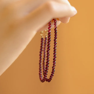 Buddha Gift 3mm Natural Small Garnet Ultra-Thin Beads Protection Bracelet