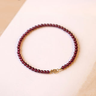 Buddha Gift 3mm Natural Small Garnet Ultra-Thin Beads Protection Bracelet