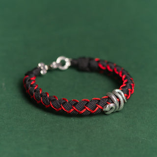 Buddha Gift Year of the Snake 999 Sterling Silver String Protection Braided Bracelet
