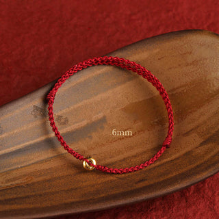 Buddha Gift 999 Gold Small Peace Buckle Red String Protection Luck Braided Bracelet Anklet