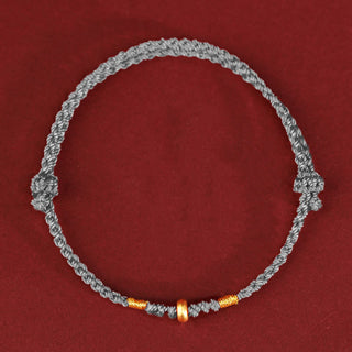 Buddha Gift 999 Gold Small Lucky Beads String Protection Luck Braided Bracelet Anklet