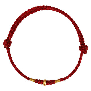 Buddha Gift 999 Gold Small Lucky Beads String Protection Luck Braided Bracelet Anklet