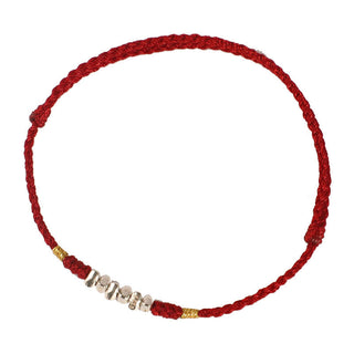 Buddha Gift 925 Sterling Silver String Protection Luck Ultra-Thin Braided Bracelet Anklet