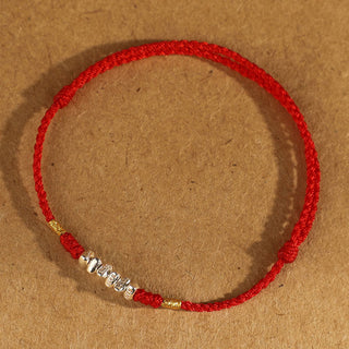 Buddha Gift 925 Sterling Silver String Protection Luck Ultra-Thin Braided Bracelet Anklet