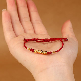 Buddha Gift 999 Gold Small Pieces String Protection Luck Ultra-Thin Braided Bracelet