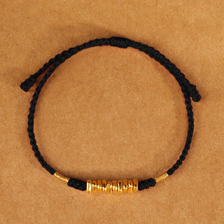 Buddha Gift 999 Gold Small Pieces String Protection Luck Ultra-Thin Braided Bracelet
