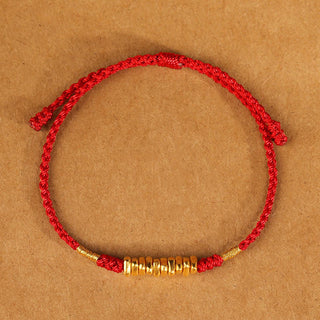 Buddha Gift 999 Gold Small Pieces String Protection Luck Ultra-Thin Braided Bracelet