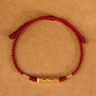 Buddha Gift 999 Gold Small Pieces String Protection Luck Ultra-Thin Braided Bracelet