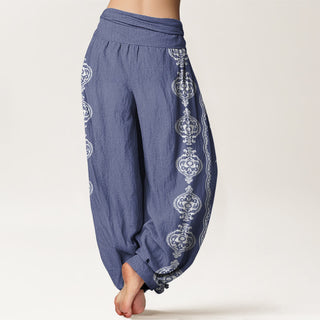 Buddha Gift Mandala Om Mani Padme Hum Women's Elastic Waist Harem Pants