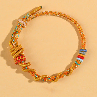 Buddha Gift Colorful String Snake Dragon Year of the Snake Luck Bracelet