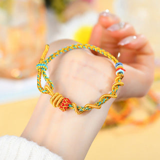 Buddha Gift Colorful String Snake Dragon Year of the Snake Luck Bracelet
