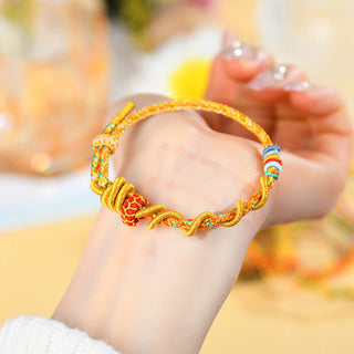 Buddha Gift Colorful String Snake Dragon Year of the Snake Luck Bracelet