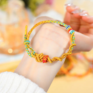 Buddha Gift Colorful String Snake Dragon Year of the Snake Luck Bracelet