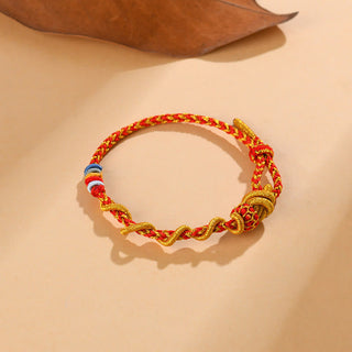 Buddha Gift Colorful String Snake Dragon Year of the Snake Luck Bracelet