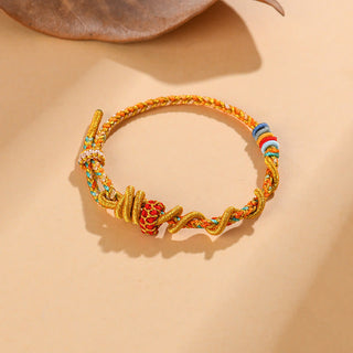Buddha Gift Colorful String Snake Dragon Year of the Snake Luck Bracelet