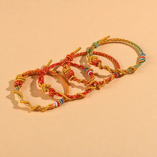 Buddha Gift Colorful String Snake Dragon Year of the Snake Luck Bracelet