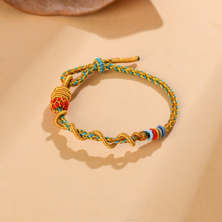 Buddha Gift Colorful String Snake Dragon Year of the Snake Luck Bracelet