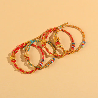 Buddha Gift Colorful String Snake Dragon Year of the Snake Luck Bracelet