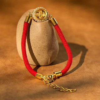 Buddha Gift Red String Copper Brass Rotatable Windmill Feng Sheng Shui Qi Protection Braided Bracelet