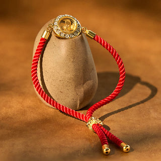 Buddha Gift Copper Brass Feng Sheng Shui Qi Rotatable Windmill  Red String Faith Braided Bracelet