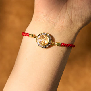 Buddha Gift Copper Brass Feng Sheng Shui Qi Rotatable Windmill  Red String Faith Braided Bracelet