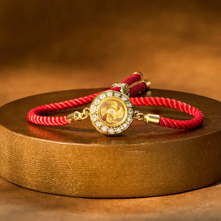 Buddha Gift Copper Brass Feng Sheng Shui Qi Rotatable Windmill  Red String Faith Braided Bracelet