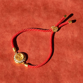 Buddha Gift Copper Brass Feng Sheng Shui Qi Rotatable Windmill  Red String Faith Braided Bracelet