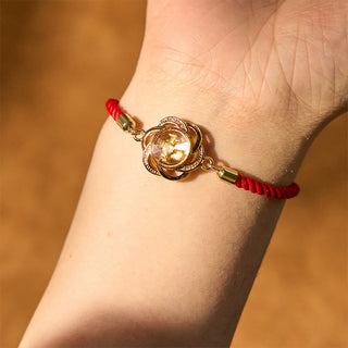 Buddha Gift Rotatable Plum Red String Copper Brass Windmill Feng Sheng Shui Qi Protection Braided Bracelet