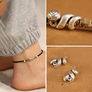 Buddha Gift Red String 999 Sterling Silver Year Of The Snake Anklet