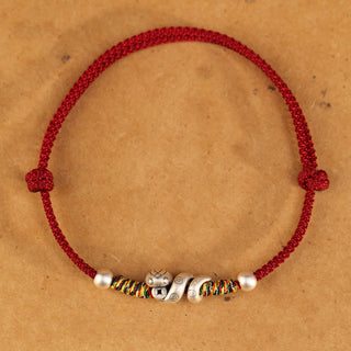 Buddha Gift Red String 999 Sterling Silver Year Of The Snake Anklet