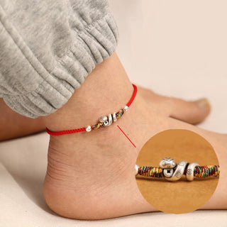 Buddha Gift Red String 999 Sterling Silver Year Of The Snake Anklet